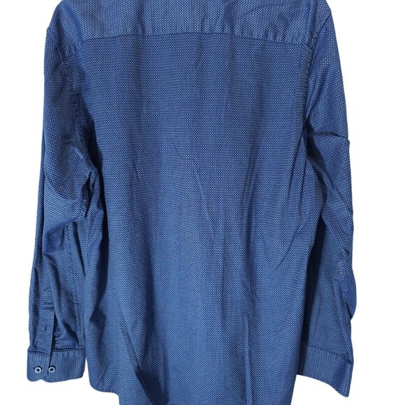 Johnston & Murphy Men's Large Blue L/S Shirt - Picture 2 of 11